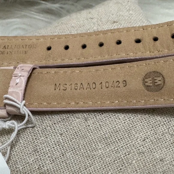 NEW wTags Michele 16MM Alligator Leather Watch Band in Blush - Picture 4 of 7